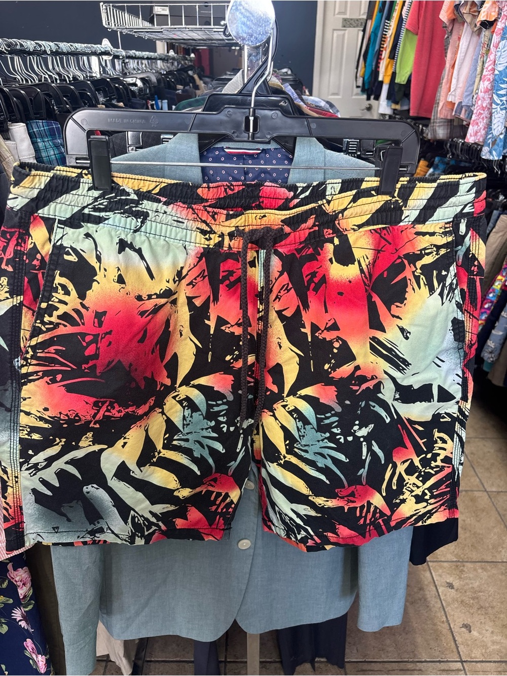 Mossimo Supply Co. Men's Tropical Swim Shorts - Red, Yellow, Black